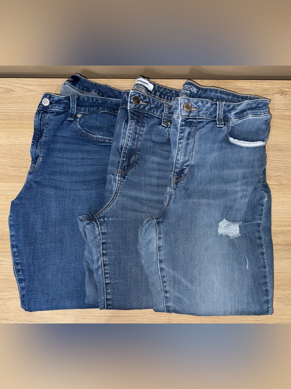 BUNDLE OF 3 of Blue Denim Jeans - Mixed Brands. Size 16. - Picture 5 of 7